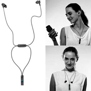 nismobile wireless headset sport earphones hands-free for galaxy a02s a12 a32 a42 a52 a72 - sound headphone magnetic grip pendant style neckband compatible with samsung a72, black, (ni-ni36726i6g-64)