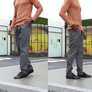 Men's Fashion Casual Jogger Trousers Sweatpants - Cotton Drawstring Workout Running Cargo Athletic Long Pants Dark Grey