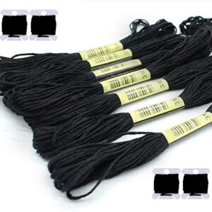 Cldamecy Black Embroidery Floss,26 Skeins Embroidery Threads for Cross Stitch,Friendship Bracelets String,and DIY Art Craft ,with 10 PCS Floss Bobbins