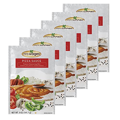 Mrs Wages Pizza Sauce Tomato Seasoning Mix, 5 Oz (Pack of 6)