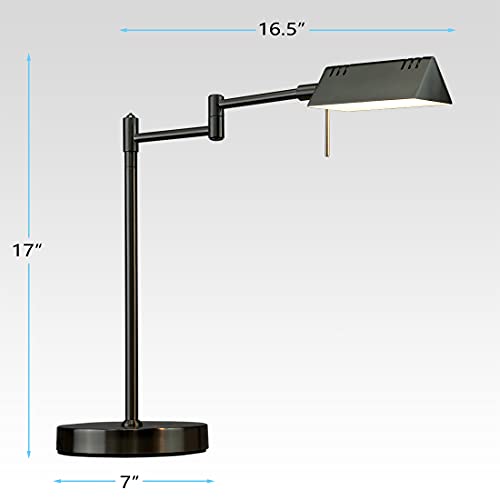 O'Bright LED Pharmacy Table Lamp, Full Range Dimming, 12W LED, 360 Degree Swing Arms, Desk, Reading, Craft, Work Lamp, ETL Tested, Black