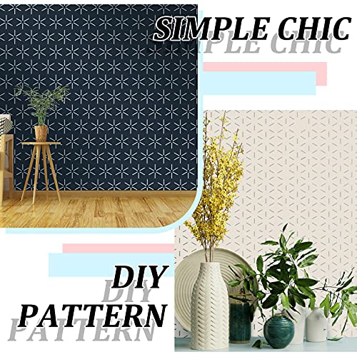 8 Pieces 12 x 12 Inch Wall Stencils for Painting Geometric Modern Herringbone Wall Stencils Wall Decor Reusable Film Decorative for Painting, Stencils for Walls, Wall Stencil Pattern (Simple Style)