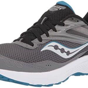 Saucony Men's Cohesion 15 Running Shoe, Charcoal/Topaz, 11