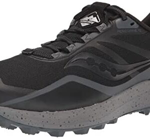 Saucony Men's Core Peregrine 12 Trail Running Shoe, Black/Charcoal, 9.5
