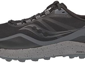 Saucony Men's Core Peregrine 12 Trail Running Shoe, Black/Charcoal, 9.5