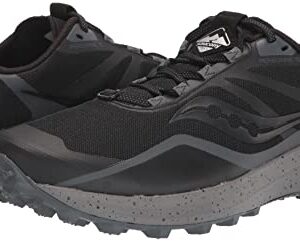 Saucony Men's Core Peregrine 12 Trail Running Shoe, Black/Charcoal, 9.5