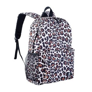 fenrici cheetah backpack for girls, kids, teens, kids' backpack, kids' school bookbags with padded laptop compartment, cheetah, 16 inch