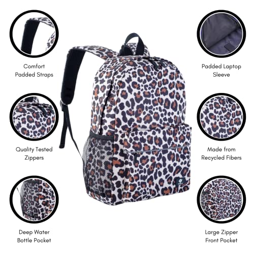 Fenrici Cheetah Backpack for Girls, Kids, Teens, Kids' Backpack, Kids' School Bookbags with Padded Laptop Compartment, Cheetah, 16 Inch
