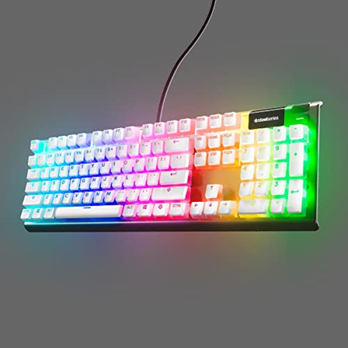 SteelSeries PRISMCAPS - Double Shot Pudding-Style Keycaps - Durable PBT Thermoplastic - Compatible with a Wide Range of Mechanical Keyboards - White