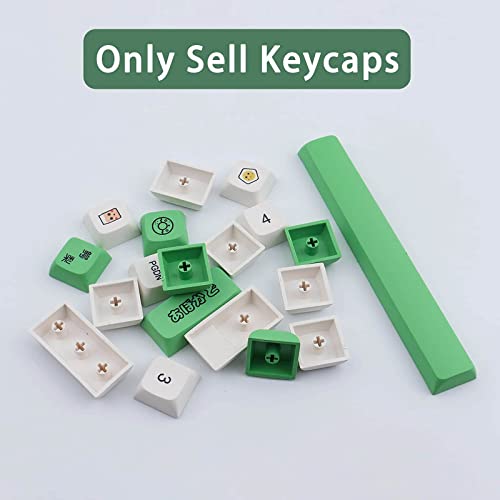 Hyekit PBT Keycaps 137 Keys Avocado Milk XDA Profile Keycaps Dye-Sublimation Japanese Keycaps Cute Keycaps Cherry Gateron MX Switches Mechanical Keyboards