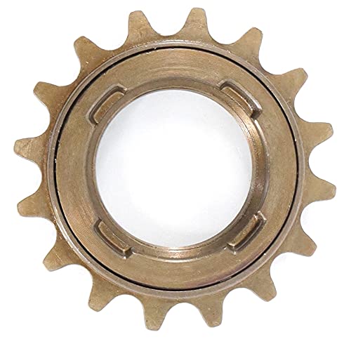 Hycline Single Speed Bike Freewheel, 16T Compatible with 1/2'' x 1/8'' Bicycle Freewheel Threaded Type Freehub Replacement Parts (Brown)