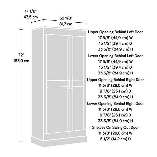 Sauder Miscellaneous Storage Cabinet, L: 32.17" x W: 17.13" x H: 72.09", Spring Maple Finish