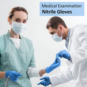 Schneider Nitrile Exam Disposable Gloves For Medical, Cleaning, 4mil, Blue, Medium 100-ct Box, Latex-Free, Food Safe Rubber Gloves for Cooking & Food Prep, Powder-Free, Non-Sterile