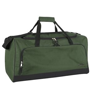 lightweight canvas duffle bags for men & women for traveling, the gym, and as sports equipment bag/organizer (green)