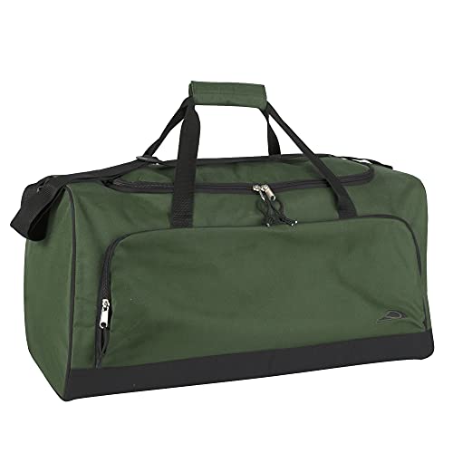 Lightweight Canvas Duffle Bags for Men & Women For Traveling, the Gym, and as Sports Equipment Bag/Organizer (Green)