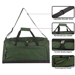 Lightweight Canvas Duffle Bags for Men & Women For Traveling, the Gym, and as Sports Equipment Bag/Organizer (Green)