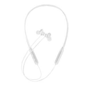 heave bluetooth v5.0 headphones wireless magnetic neckband,sport noise cancelling earbuds wireless headset with stereo bass sound for sports work white