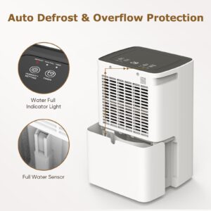 2500 Sq. Ft 30 Pint Dehumidifier, Dehumidifiers for Home Basement with Drain Hose, COLAZE Dehumidifiers for Large Room with Auto or Manual Drain, 24 Hours Timer, 0.58 Gallon Water Tank, Auto Defrost, Overflow Protection