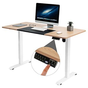 ergomaster electric adjustable standing desk home office sit stand motor height adjustable computer desks table with splice tabletop for working gaming 55 x 28 inch