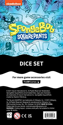 Spongebob Squarepants Dice Set | Collectible d6 Dice Featuring Characters & References - Spongebob, Patrick Star, Squidward Tentacles, Gary, Plankton, and Mr. Krabs | Officially Licensed 6-Sided Dice
