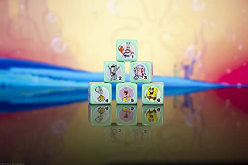 Spongebob Squarepants Dice Set | Collectible d6 Dice Featuring Characters & References - Spongebob, Patrick Star, Squidward Tentacles, Gary, Plankton, and Mr. Krabs | Officially Licensed 6-Sided Dice