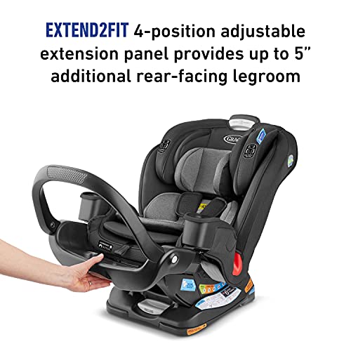 Graco Extend2Fit 3 in 1 Car Seat Featuring Anti-Rebound Bar, Ride Rear Facing Longer, Up to 50 Pounds, Prescott