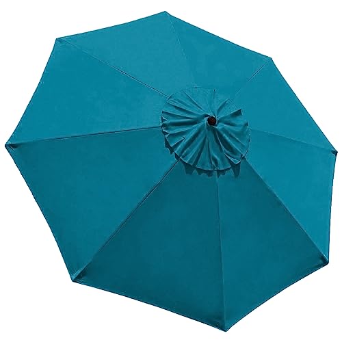 EliteShade USA Sunumbrella 9FT Replacement Covers 8 Ribs Market Patio Umbrella Canopy Cover (CANOPY ONLY) (Teal)