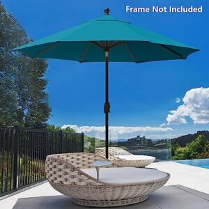 EliteShade USA Sunumbrella 9FT Replacement Covers 8 Ribs Market Patio Umbrella Canopy Cover (CANOPY ONLY) (Teal)