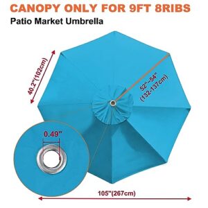 EliteShade 9ft Patio Umbrella Market Table Outdoor Deck Umbrella Replacement Canopy Cover(Canopy Only)(Sky Blue-35)