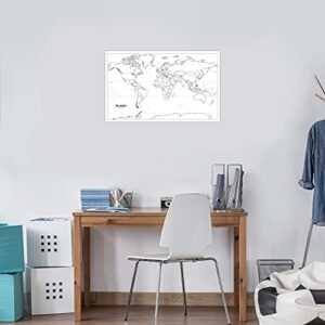 Palace Learning 2 Pack - Blank World Map Outline Poster + Simplified World Map for Kids [Blank] (LAMINATED, 18" x 29")