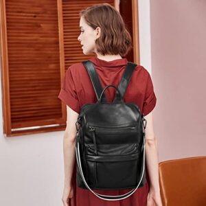 BROMEN Womens Backpack Purse Fashion Leather Backpack Purse for Women Travel Shoulder Bags