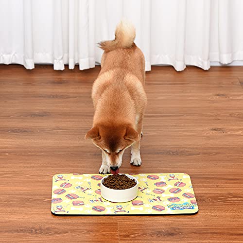 SpongeBob SquarePants for Pets Krabby Patty Dog Placemat | Non-Slip Bottom Silicone Leak Proof Dog Food Placemat for Food and Water , Multicolor, 19" x 12" (FF16939)