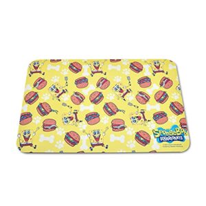 SpongeBob SquarePants for Pets Krabby Patty Dog Placemat | Non-Slip Bottom Silicone Leak Proof Dog Food Placemat for Food and Water , Multicolor, 19" x 12" (FF16939)