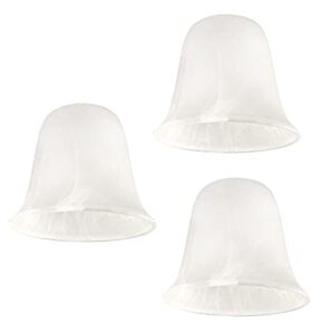 eumyviv 3 pack bell shaped alabaster glass lamp shade replacement with 1-5/8-inch fitter opening for ceiling fan light kit wall sconce pendant light fixture a00076