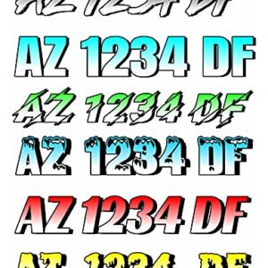 VulgrCo 2 Pack Pair Boat Registration Numbers Custom Personalized State Watercraft Vinyl Decal Sticker Tag Reg Number Lettering Premium Gradient Print