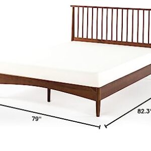 ZINUS Linda Mid Century Wood Platform Bed Frame / Solid Wood Foundation / Wood Slat Support / No Box Spring Needed / Easy Assembly, King,Brown