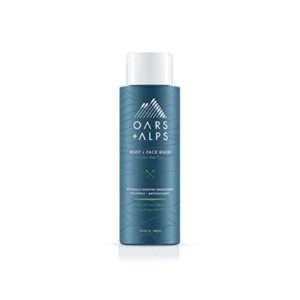 oars + alps mens moisturizing body and face wash, skin care infused with vitamin e and antioxidants, sulfate free, alpine tea tree, 1 pack