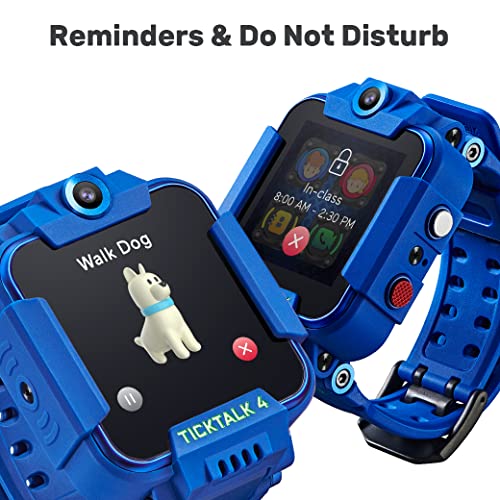 TickTalk 4 Kids Smartwatch with Power Base Bundle (Blue Watch On at&T's Network)
