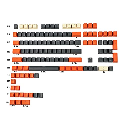 Carbon Miami PBT Double Shot Shine Through ANSI Backlit Keycaps for MX Mechanical Keyboard Melody 96 KBD75 68 61 87 104 Keychron(Only Keycap) (Reversed Carbon)