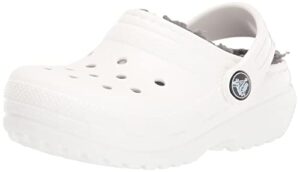 crocs kids' classic lined clog | slippers, white, 11 little kid