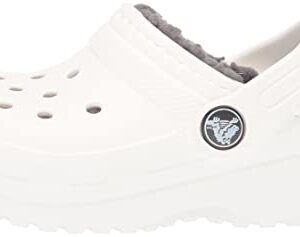 Crocs Kids' Classic Lined Clog | Slippers, White, 11 Little Kid