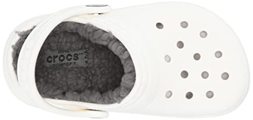 Crocs Kids' Classic Lined Clog | Slippers, White, 11 Little Kid
