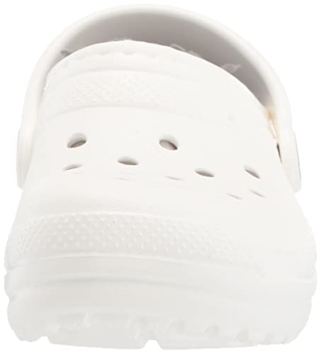 Crocs Kids' Classic Lined Clog | Slippers, White, 11 Little Kid