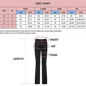 HBER Low Rise Flare Pants for Women Bell Bottom Black Bootcut Leggings Y2k