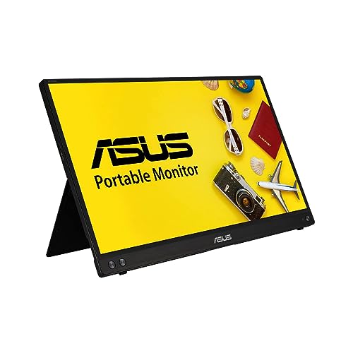 ASUS ZenScreen 15.6” 1080P Portable USB Monitor (MB16ACV) - Full HD, IPS, USB Type-C, Eye Care, Kickstand, for Laptop, PC, Phone, Console, Anti-Glare Surface, 3-Year Warranty,BLACK