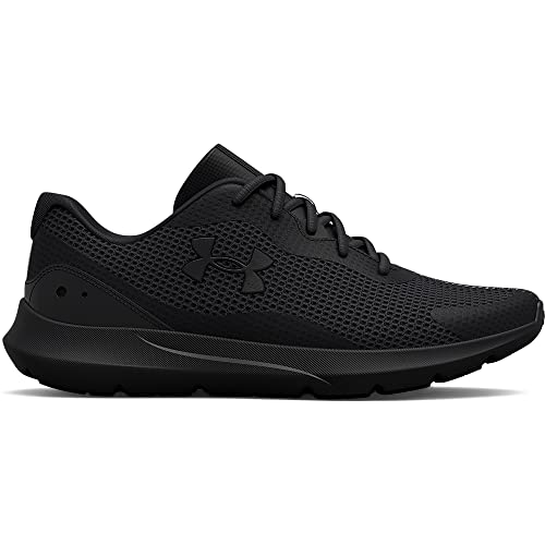 Under Armour Men's Surge 3 Road Running Shoe, (002) Black/Black/Black, 9.5