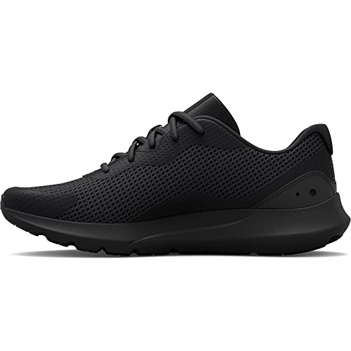 Under Armour Men's Surge 3 Road Running Shoe, (002) Black/Black/Black, 9.5