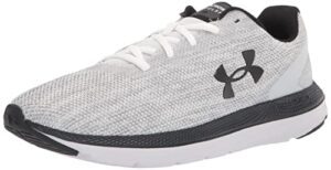 under armour men's charged impulse 2 knit road running shoe, white (100)/black, 15