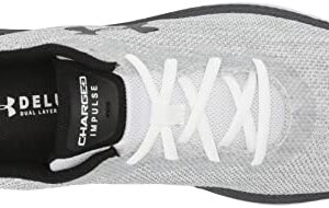 Under Armour Men's Charged Impulse 2 Knit Road Running Shoe, White (100)/Black, 15