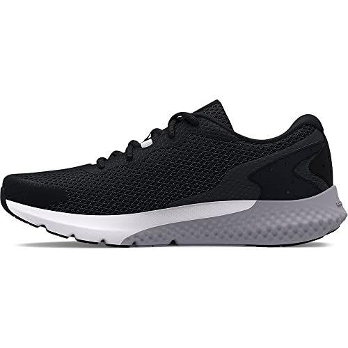 Under Armour Men's Charged Rogue 3 Road Running Shoe, Black (002)/White, 15